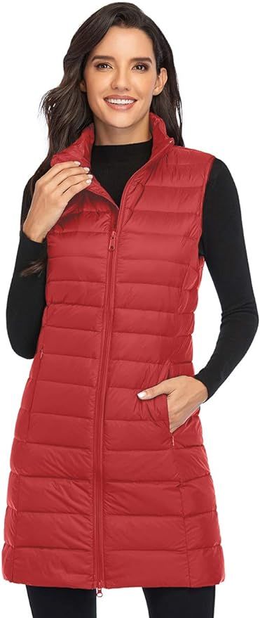 Obosoyo Women's Ultra Light Long Down Vest Winter Packable Down Jacket Lightweight Outdoor Puffer... | Amazon (US)