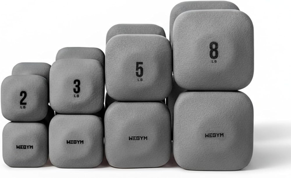 WeGym SafeGrip Square Dumbbells with Anti Slip Handles, Aesthetic Free Weights for Home Workouts,... | Amazon (US)