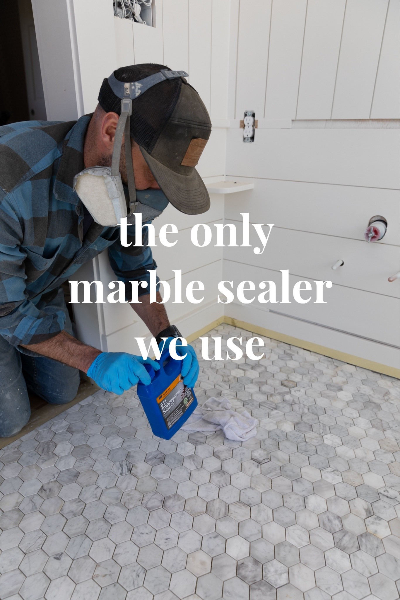We always seal marble tile BEFORE grout and this is the sealer we use…

Hot tip: always try sealer in an inconspicuous spot or on extra tiles before committing to the whole floor

#LTKHome