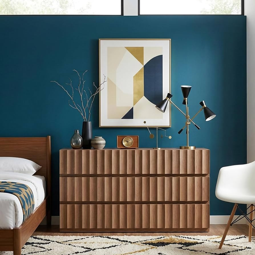 VividVibe 6 Drawer Dresser-62.58" Extra-Wide Fluted Wooden Dressers & Chests of Drawers, Long Dre... | Amazon (US)