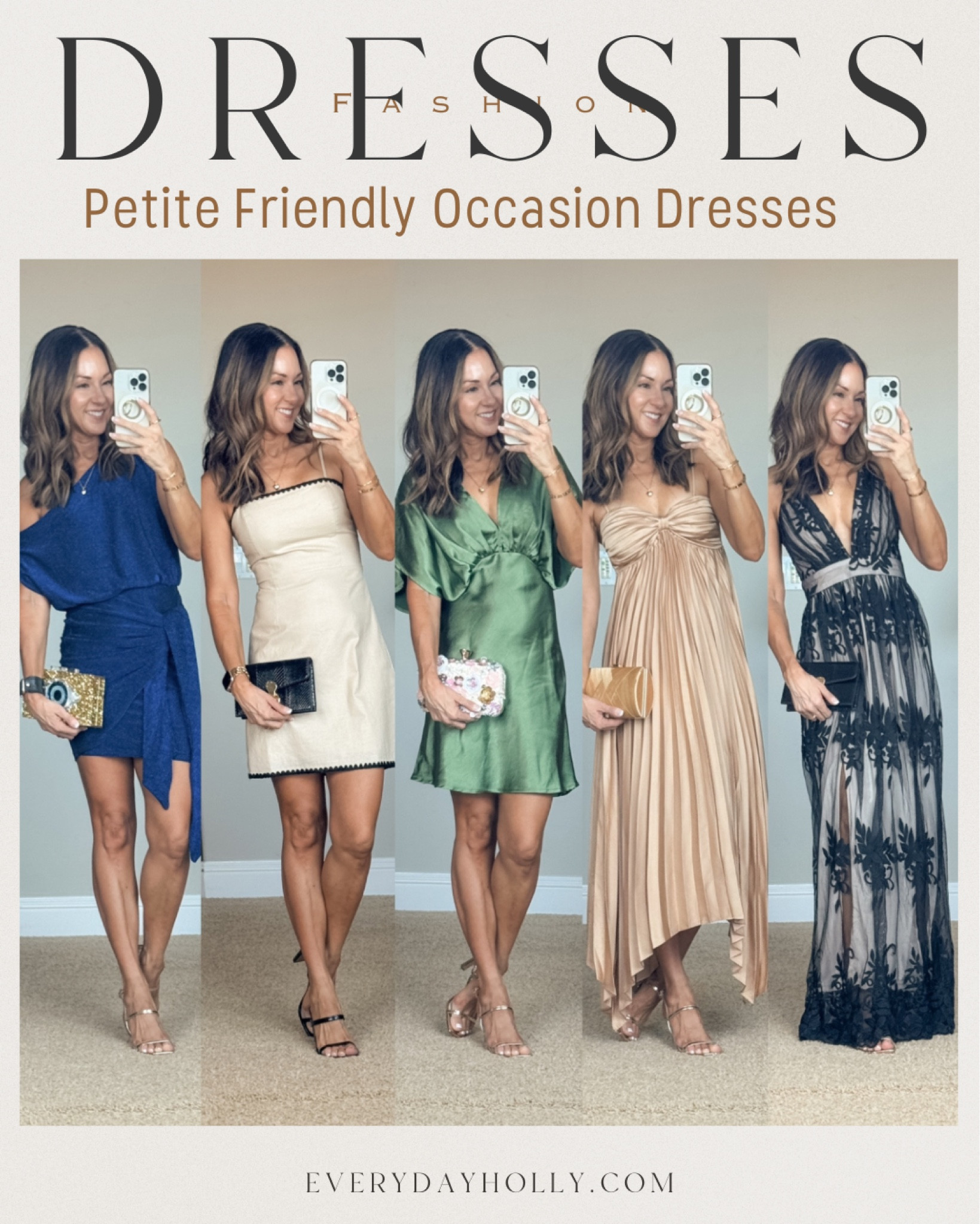 Save 20% on at Petal & Pup (the first 4 dresses) code HOLLY20
Petite, friendly special occasion dresses,
For reference I’m 5’1”, 109lbs 32D, I am wearing the smallest size available in all dresses with the exception of the cream colored dress. I went up a size and it’s the perfect. Also sharing my favorite nip covers, clutches, heels and favorite self tanner. 
Cocktail dress, wedding Guest dress, formal wedding guest dress, holiday party dress, Vegas dress, girls weekend dress, date, night dress, birthday, dinner dress, bridal shower dress, party dress  


#LTKCon #LTKSaleAlert #LTKParties