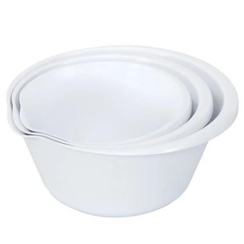 Mainstays Mixing Bowl Set, 3 Piece, Assorted Sizes, White, Polypropylene - Walmart.com | Walmart (US)