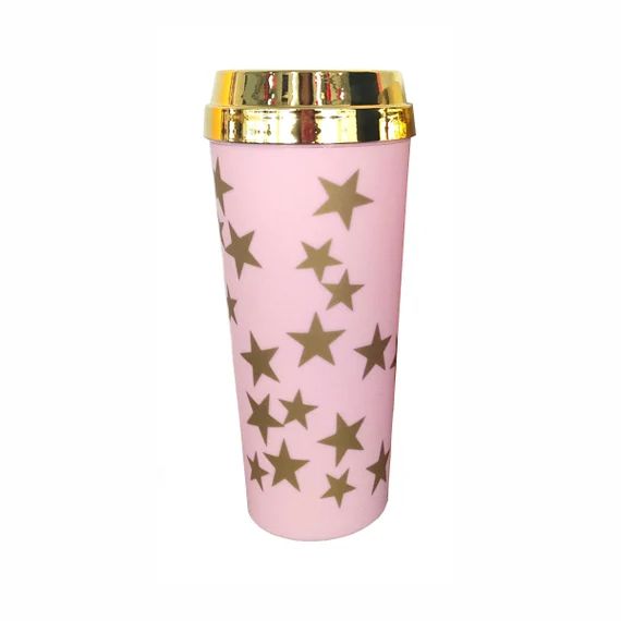 Superstar  Matte Pink Gold Star Travel Coffee Mug  Slight | Etsy | Etsy (US)