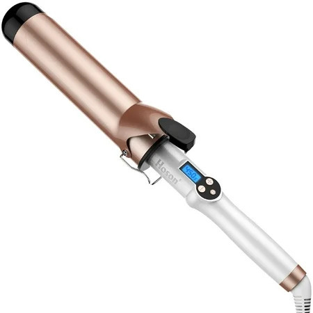 Hoson 2 Inch Curling Iron Large Barrel, Long Barrel Curling Wand Dual Voltage, Ceramic Tourmaline Coating with LCD Display, Glove Include | Walmart (US)
