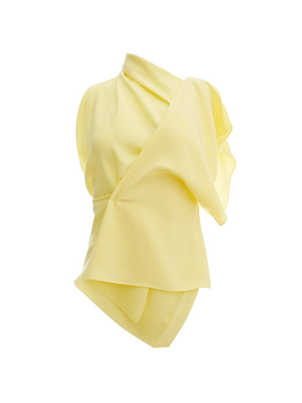 Women's Asymmetric Gathered Front Top - Yellow - Size 10 - Yellow - Size 10 | Saks Fifth Avenue