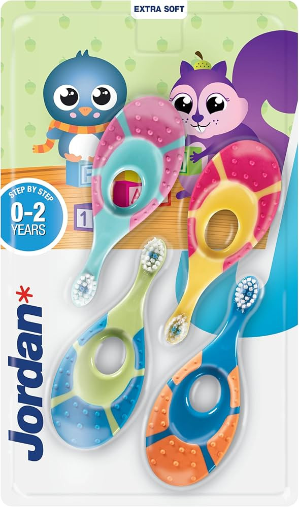 Jordan* ® | Step 1 Baby Toothbrush | 0-2 Years, Soft Bristles, BPA Free | 4 Pack | Amazon (US)