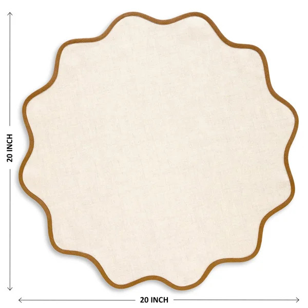 Giselle Scallop Edge - 100% Pure Linen Dinner Napkins (Set of 4) | Wayfair North America