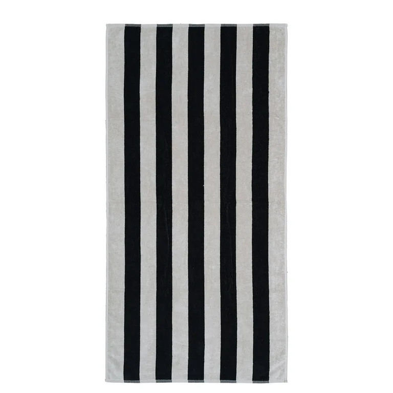 Mainstays Cabana Stripe Beach Towel, 58" x 28", Blank & Tan | Walmart (US)