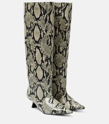 Snake-effect knee-high boots | Mytheresa (UK)
