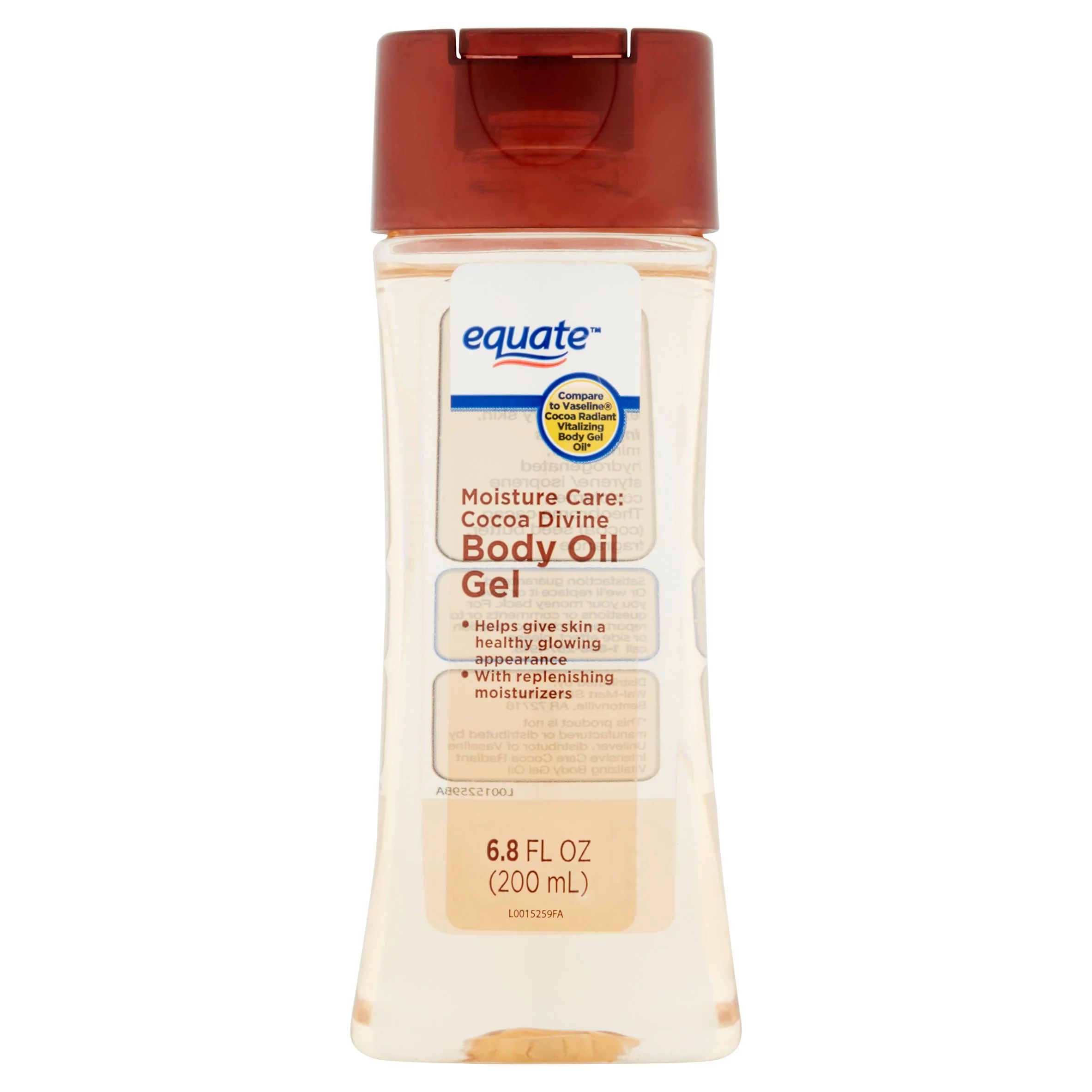 Equate Moisture Care Cocoa Divine Body Oil Gel, 6.8 fl. Oz. - Walmart.com | Walmart (US)