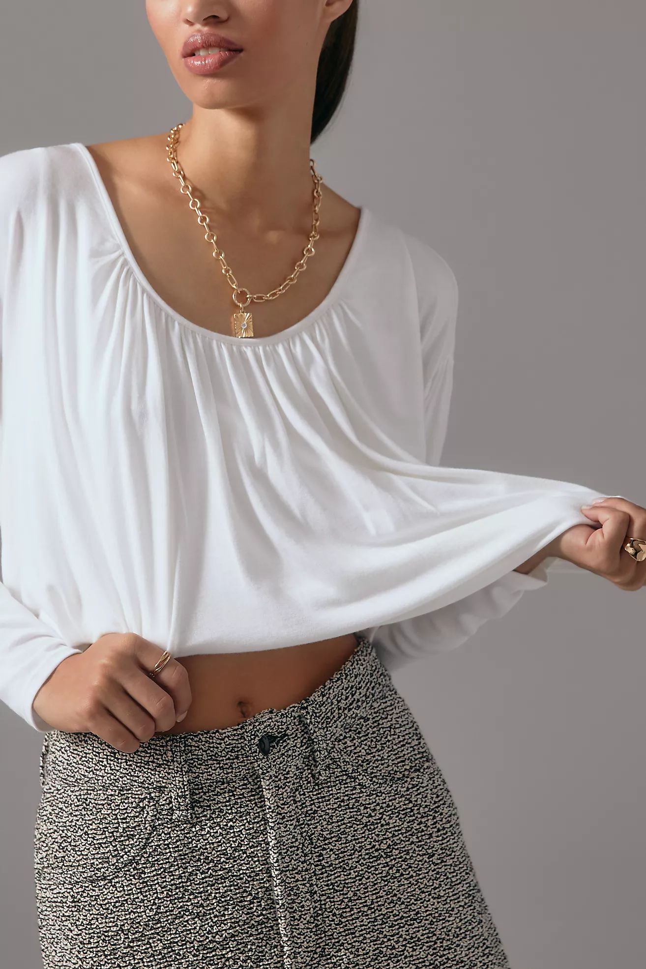 Maeve Long-Sleeve Bubble Top | Anthropologie (US)