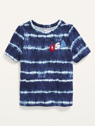 Americana Short-Sleeve Tie-Dye Stripe Tee for Toddler Boys | Old Navy (US)