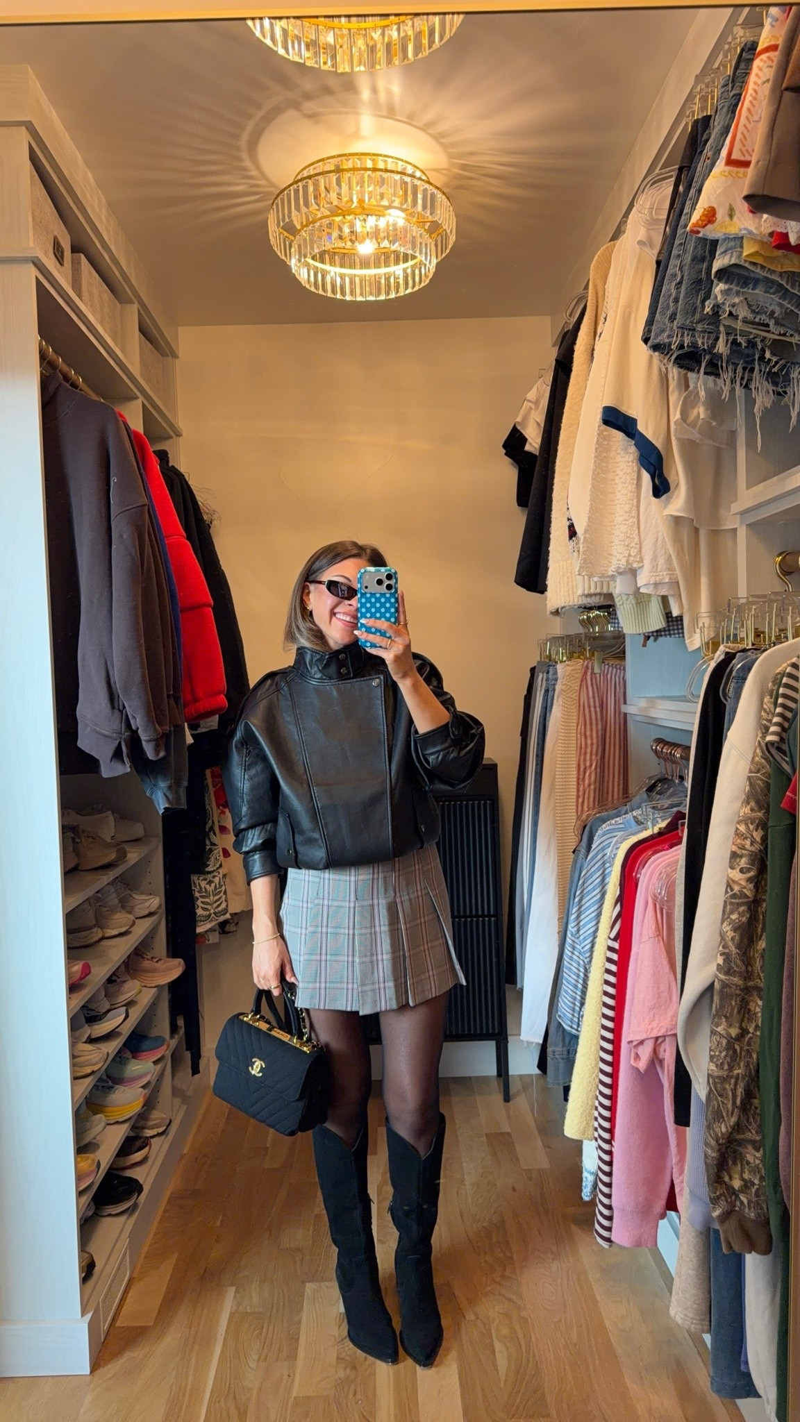 abercrombie viral mini pleated skort with black faux leather moto jacket with a high snap collar, sheer tights, and suede boots for fall and winter 

wearing my usual smalls
xs: skort

electric picks: emerson20

skort outfits, athletic skorts, casual skort outfits, summer skort outfits, skorts, everyday skort outfits, fall outfits, autumn outfits, sweaters, casual outfits, thanksgiving outfits, family photo outfits, date night outfits, work outfits, fall fashion, autumn fashion, cozy outfits, transitional outfits, neutral outfits, everyday outfits, weekend outfits, women’s fashion

#LTKSeasonal #LTKgrwm #LTKootd