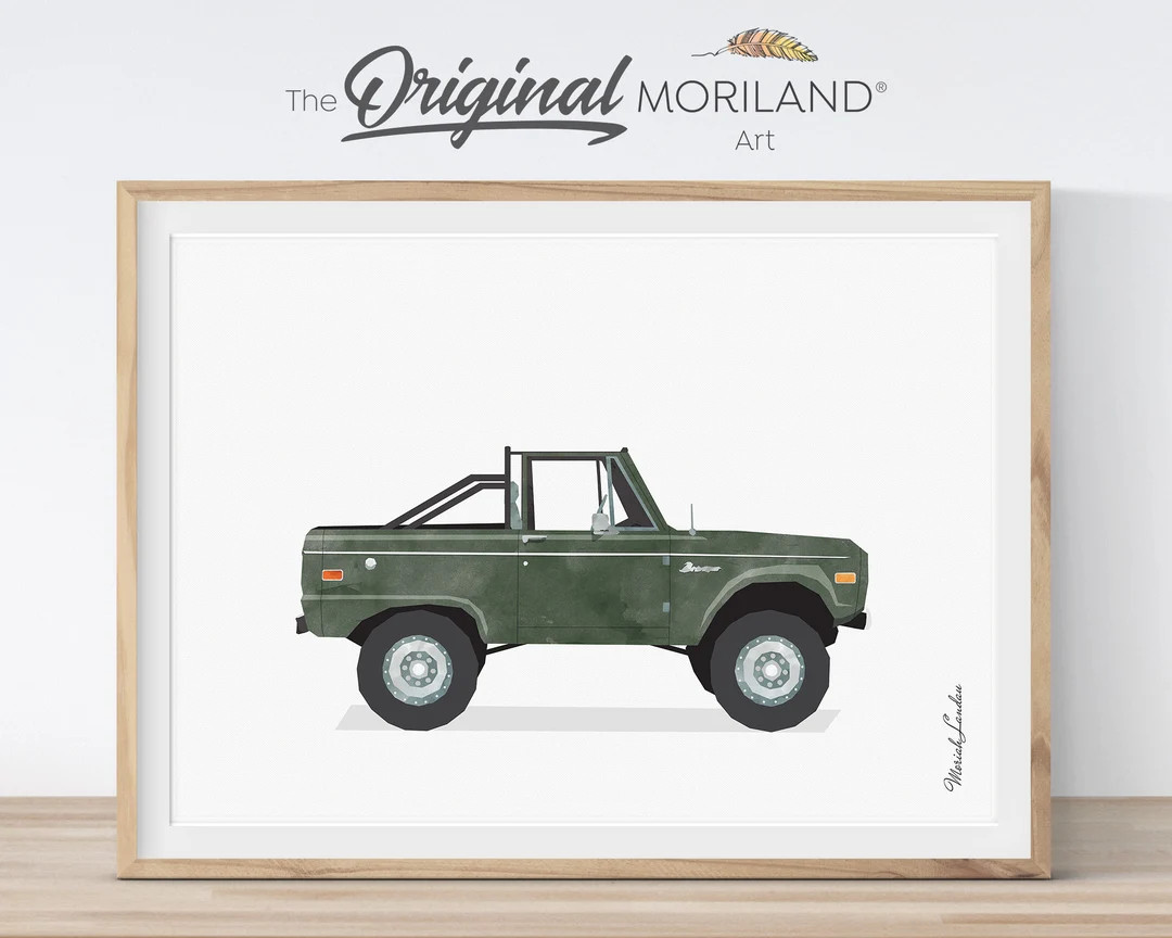 Dark Green Truck Print, Car Printable Poster, Pickup Truck Wall Art, Car Print, Nursery Prints, T... | Etsy (US)