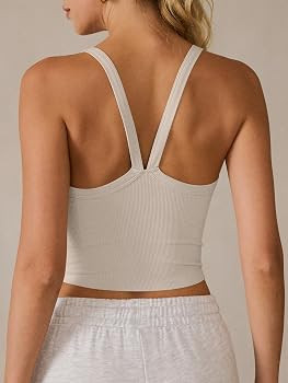 ANRABESS Womens Workout Tops Ribbed Crop Tank Backless Sleeveless Scoop Neck Going Out Camis Shir... | Amazon (US)