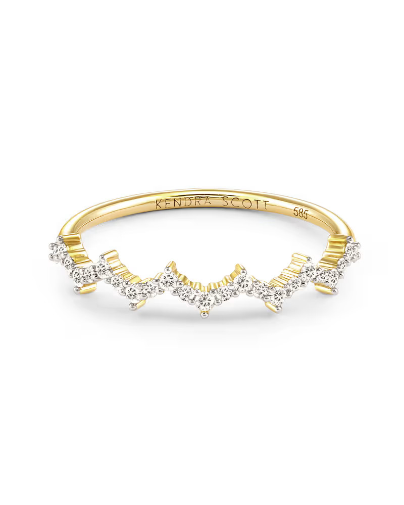 Finley 14k Yellow Gold Band Ring in White Diamond | Kendra Scott | Kendra Scott