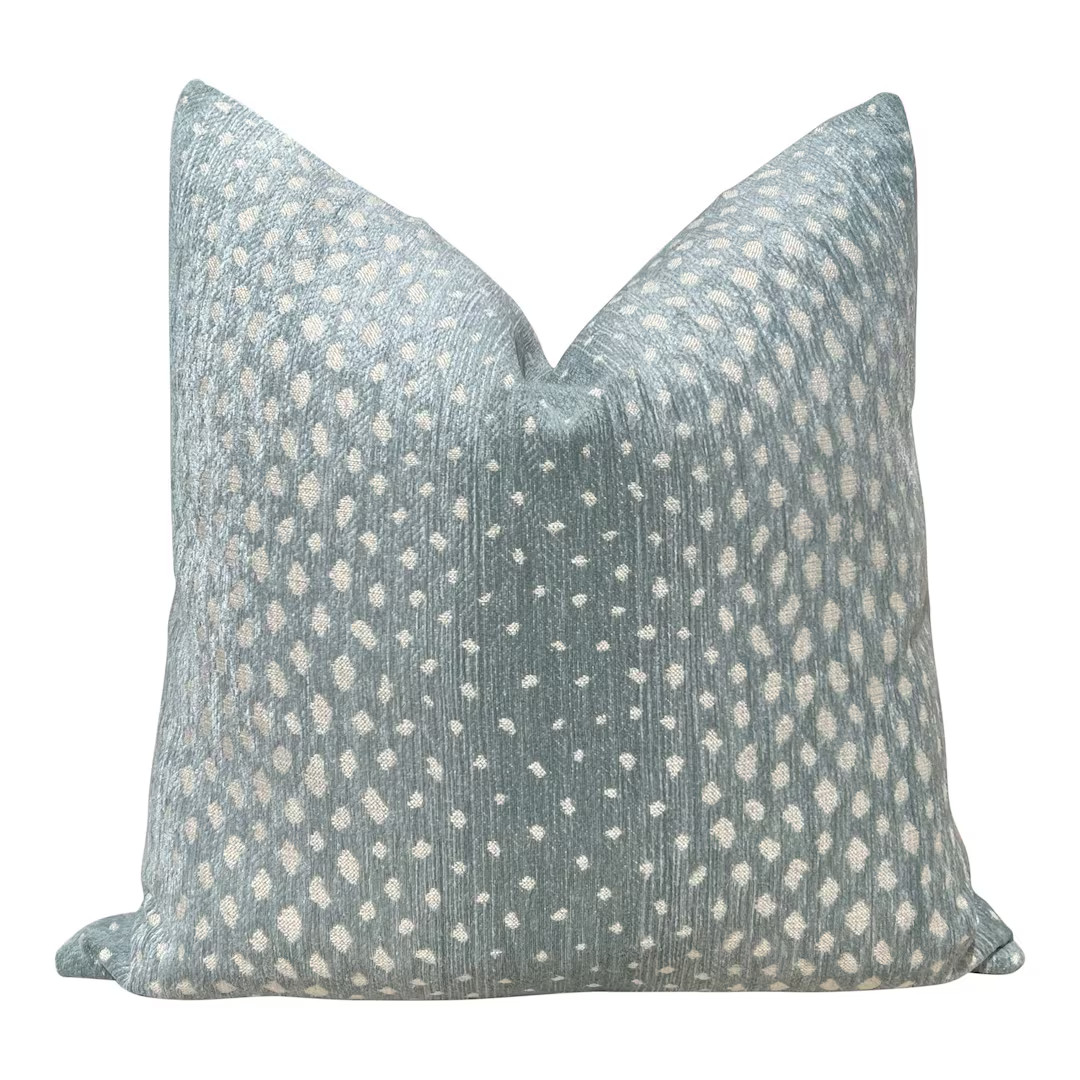 Thibaut Gazelle Woven Pillow in Seaglass. Luxurious Chenille Pillow Cover Aqua, Ombre  Animal Ski... | Etsy (US)