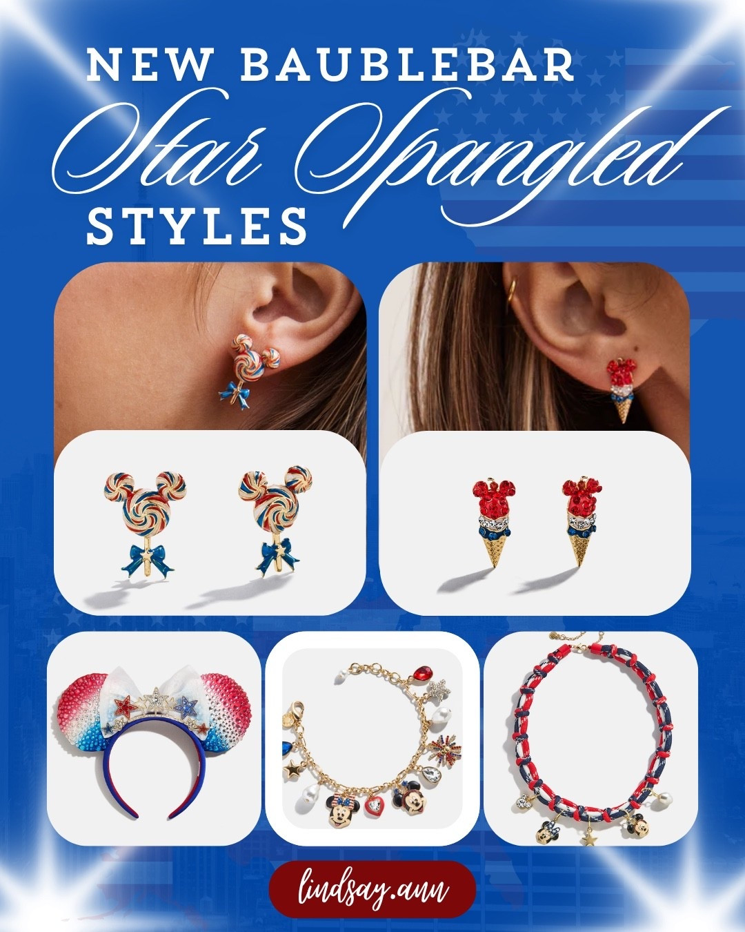 ❤️🤍💙 If you love festive accessories, the new BAUBLEBAR Star Spangled Disney Styles are worth a look! 🇺🇸