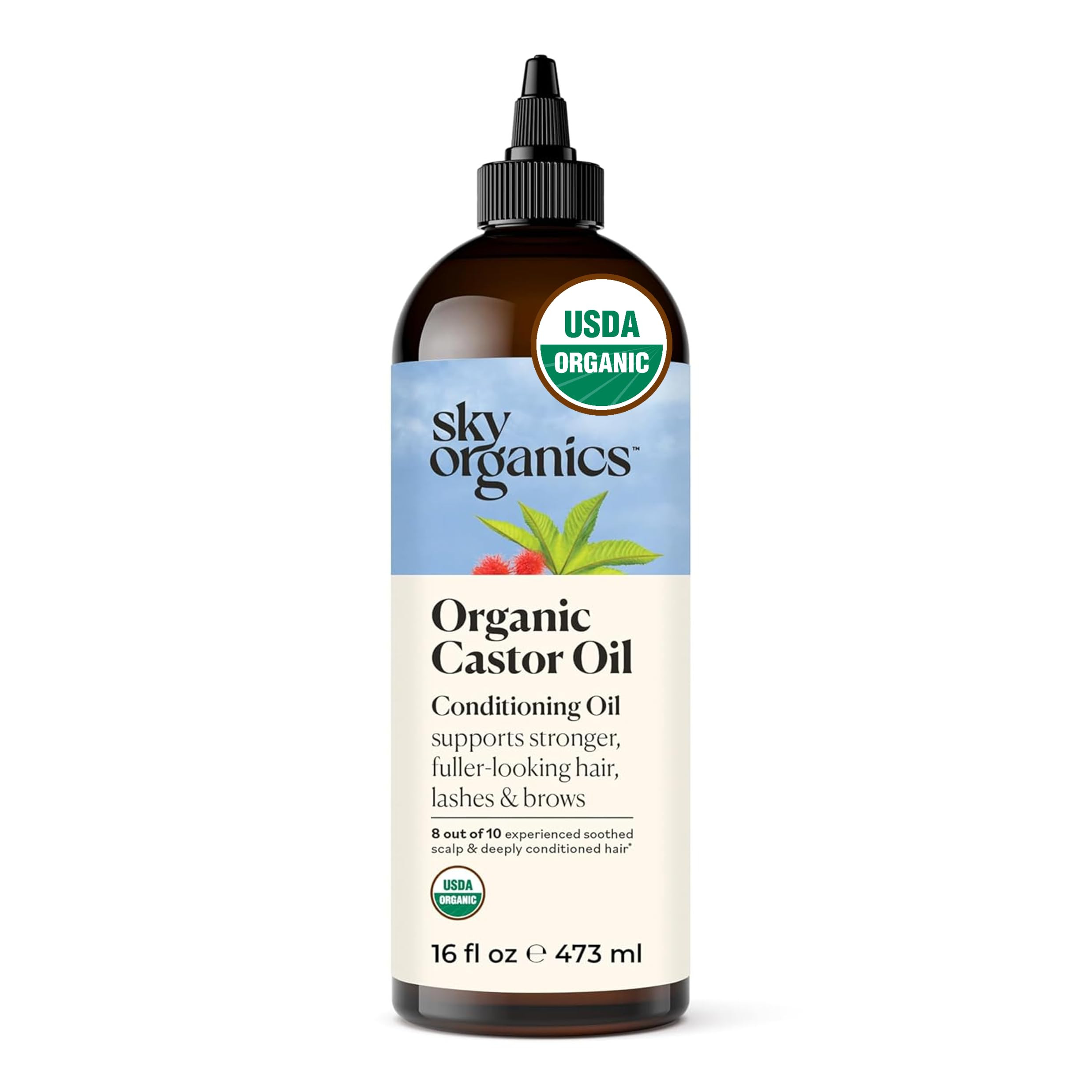 Sky Organics Castor Oil - USDA Certified Organic Hair Oil for Hair Growth, Skin, Face, Eyelashes ... | Amazon (US)