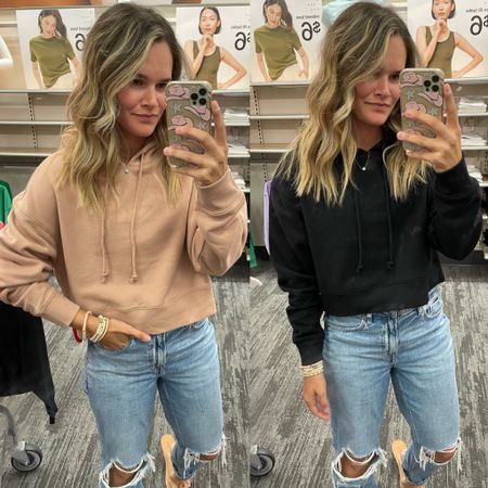 Comment “LINK” to get links sent directly to your messages. Loving the colors of the hoodies. And that they’re waist lenght so not super bulky. They also have matching high rise shorts - linked those as well ✨ 
.
#target #targetstyle #targetfinds #targetfashion #loungeset #loungewear #casualstyle #casualfashion

#LTKstyletip #LTKsalealert #LTKfindsunder50
