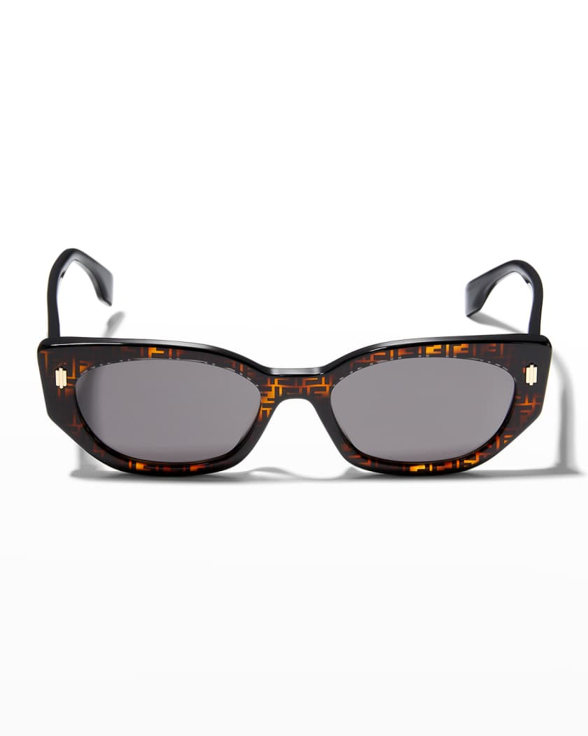 Fendi Two-Tone Rectangle Acetate Sunglasses | Neiman Marcus
