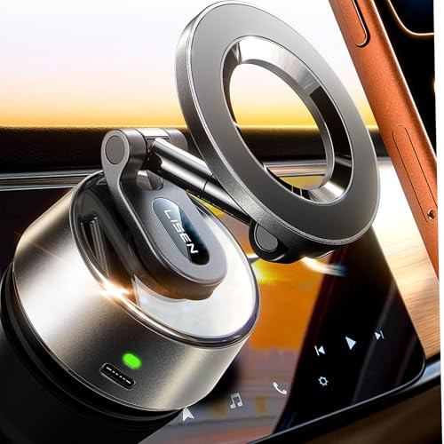 LISEN Suction Phone Mount【2026 Auto Vacuum 3.0】, 360 Adjustable Magnetic Phone Holder for Car Dashboard Universal Magsafe Accessories Gifts for Men Women for iPhone 17 Pro Max Air 16 15 14 13 12 | Amazon (US)