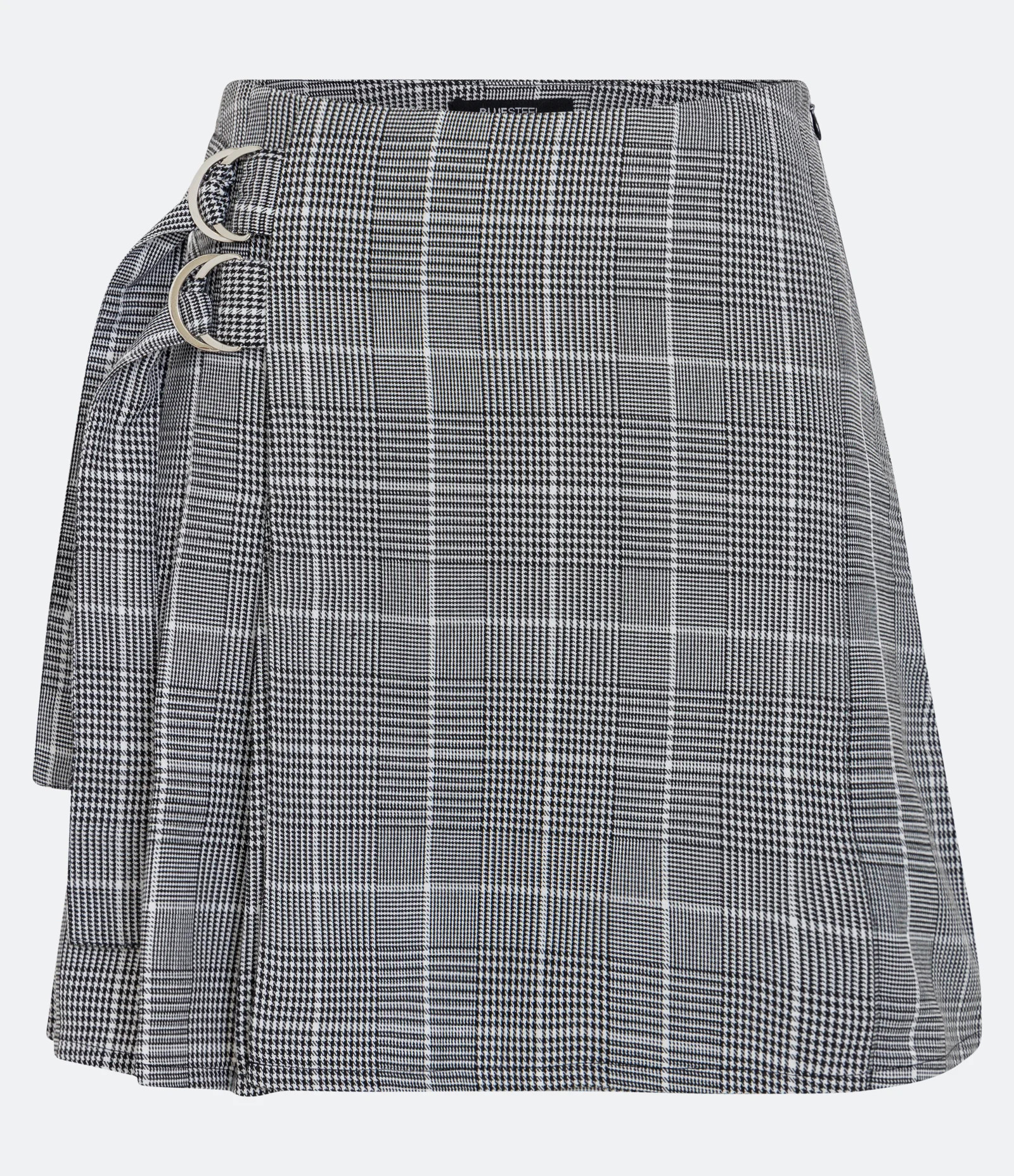 Saia Curta Alfaiataria Xadrez com Argolinhas Laterais Cinza - Lojas Renner | Renner (BR)