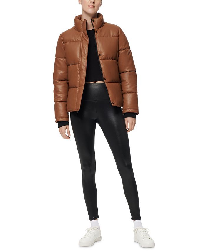 Marc New York Faux-Leather Puffer Coat & Reviews - Coats & Jackets - Women - Macy's | Macys (US)
