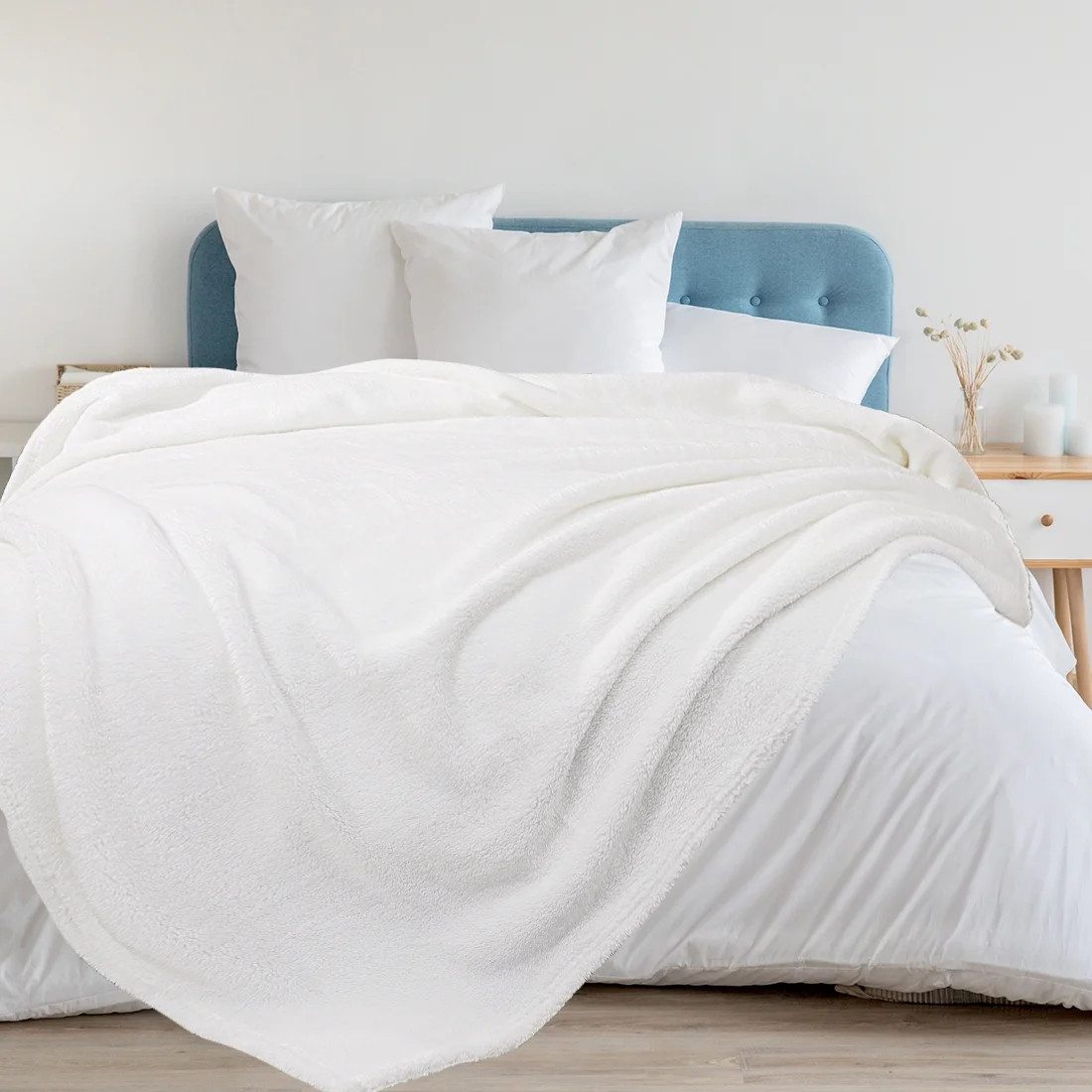 PiccoCasa Adult Senior Child Teen Solid Flannel Plush Fluffy Lightweight Lining Reversible Washab... | Walmart (US)