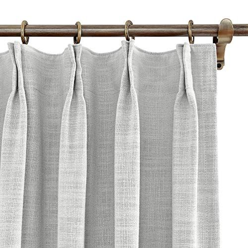 Central Park Ivory 100% Blackout Pinch Pleat Window Curtain for Bedroom Living Room Window Treatment | Amazon (US)