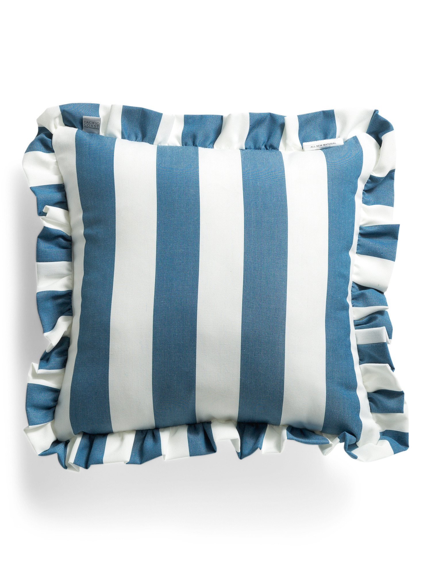 Made In Usa 18x18 Cabana Striped Ruffled Indoor Outdoor Pillow | TJ Maxx