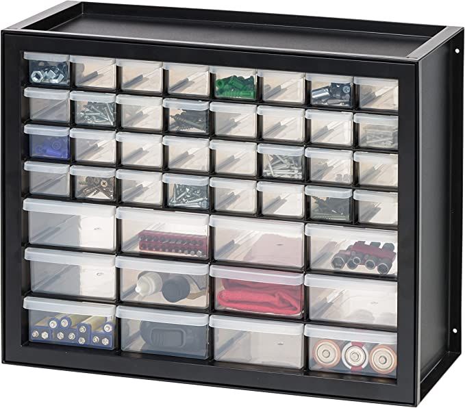 IRIS USA 44 Drawer Plastic Parts Storage Hardware and Craft Cabinet, 19.5-Inch W x 7-Inch D x 15.... | Amazon (US)