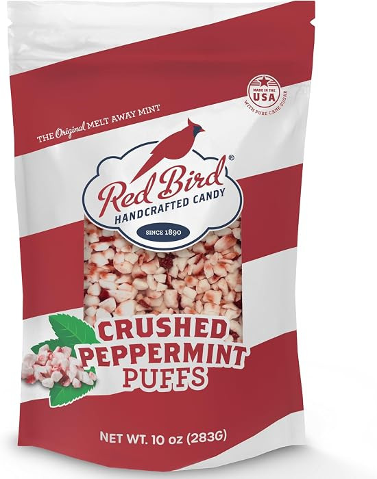 Red Bird Crushed Peppermint Puffs, No High-Fructose Corn Syrup, Soft Crushed Peppermint Candy Top... | Amazon (US)
