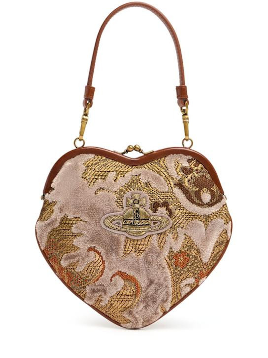 Belle Heart Frame velvet jacquard bag | Luisaviaroma