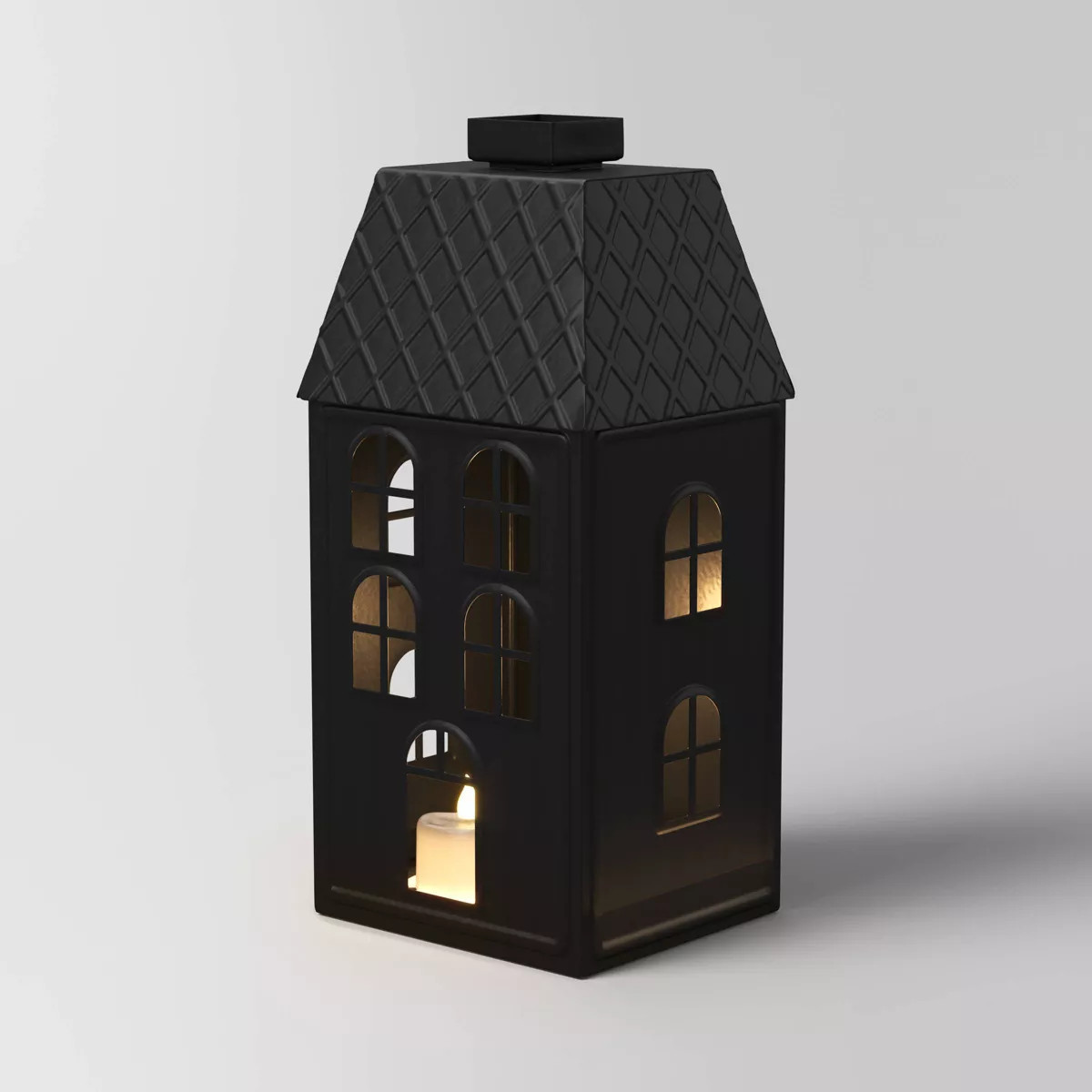 11" Lit Metal House Christmas Village Building - Wondershop™ Black | Target