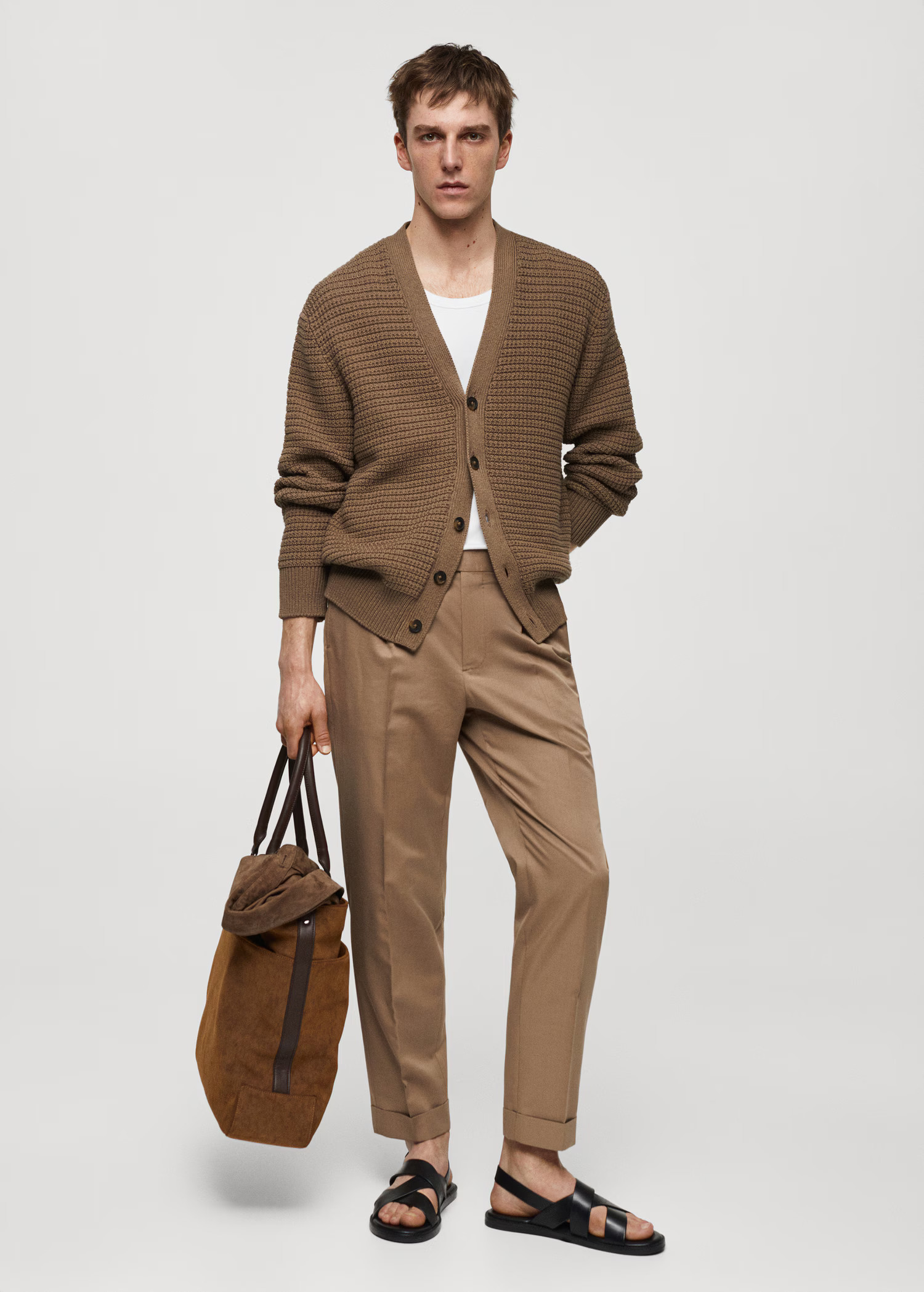 Buttoned knit braided cardigan | MANGO (US)