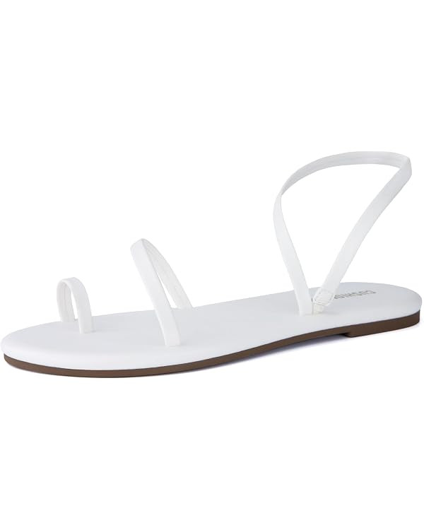 CUSHIONAIRE CHAI Women’s Strappy Sandals – Flat Sandals for Women, Comfortable Beach Sandals,... | Amazon (US)