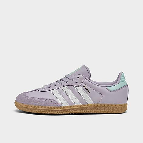 Adidas Girls' Big Kids' Originals Samba OG Casual Shoes in Purple/Silver Dawn Size 6.5 Leather/Suede | Finish Line (US)