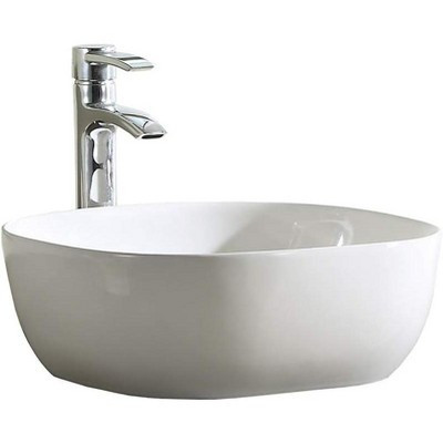 Fine Fixtures Rounded Square Thin Edge Vessel Bathroom Sink Vitreous China Without Overflow | Target