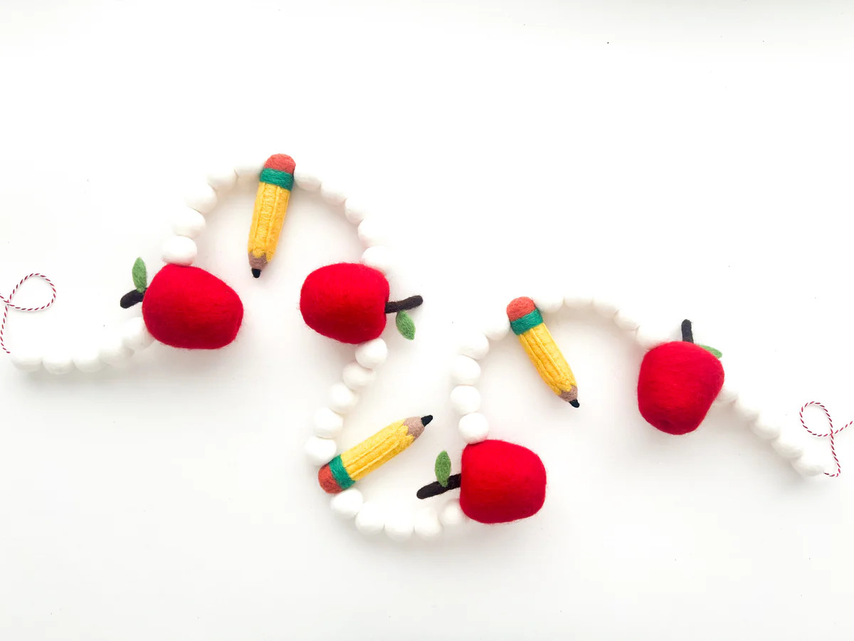 Back to School Felt Ball Garland | Pearl & Jane
