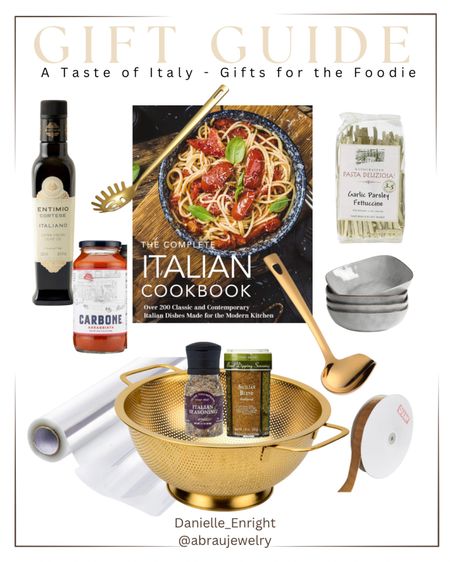Gift Guide: “A Taste of Italy” A curated gift Basket for your foodie friend or loved one. This thoughtfully curated collection includes a selection of specialty Italian pasta, olive oil, cookbook, ladle, sauce, spices for dipping Italian bread and pasta bowls. Just add everything in the colander instead of a basket 🤌 This would make a beautiful and thoughtful gift for anyone in your life. Don’t forget to wrap it in cellophane and add velvet ribbon (also linked). Cheers 🥂 

🏷️ gifts for pasta lover , gift for foodie , gift for food lover , pasta colander , Italian cookbook , gift baskets , gift basket  , gift for mom , gift for sister , gift for her , gift for him

#LTKGiftGuide #LTKHoliday #LTKparties