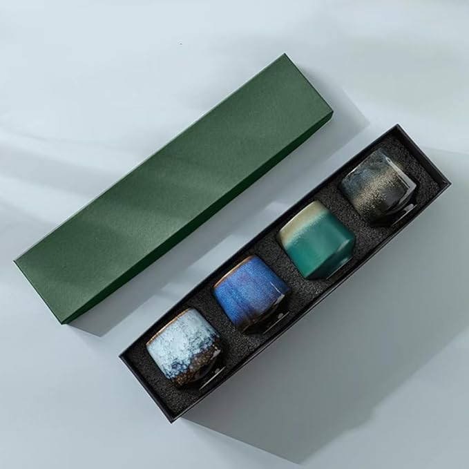 ROOMTONE Multi-Colored Ceramic Tea Cups, Coffee Cups, Mug Sets, Set of 4, for Home and Office, Ja... | Amazon (UK)