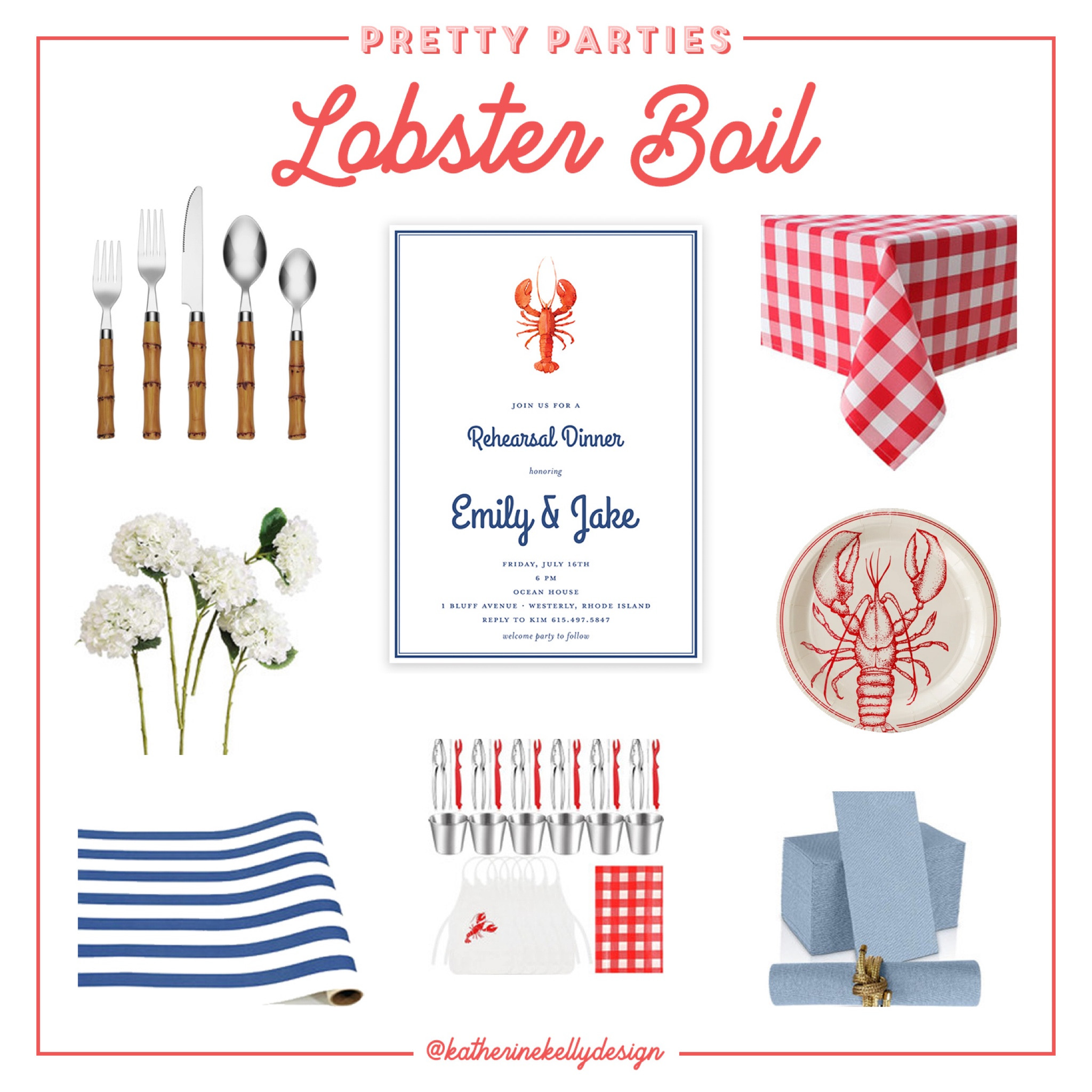 Our pretty party series is here! 
INVITATIONS: https://www.katherinekellydesign.com/products/lobster-boil-shower-invitation

We have been planning to offer party decor ideas that coordinate with our themes for months! We are finally making it happen!!

First up - our Lobster Party! 🦞🍋 

#lobsterparty #lobster #lobsterboil #partydecor #partyideas #lobstertheme #cookout #crawfishboil #broil #summerparty #summer #summerparties

#LTKFamily #LTKParties #LTKSeasonal