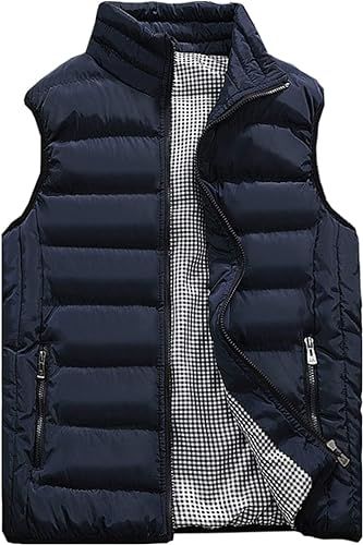 Vcansion Men's Outdoor Casual Stand Collar Vest Padded Jacket Coat Vest | Amazon (US)