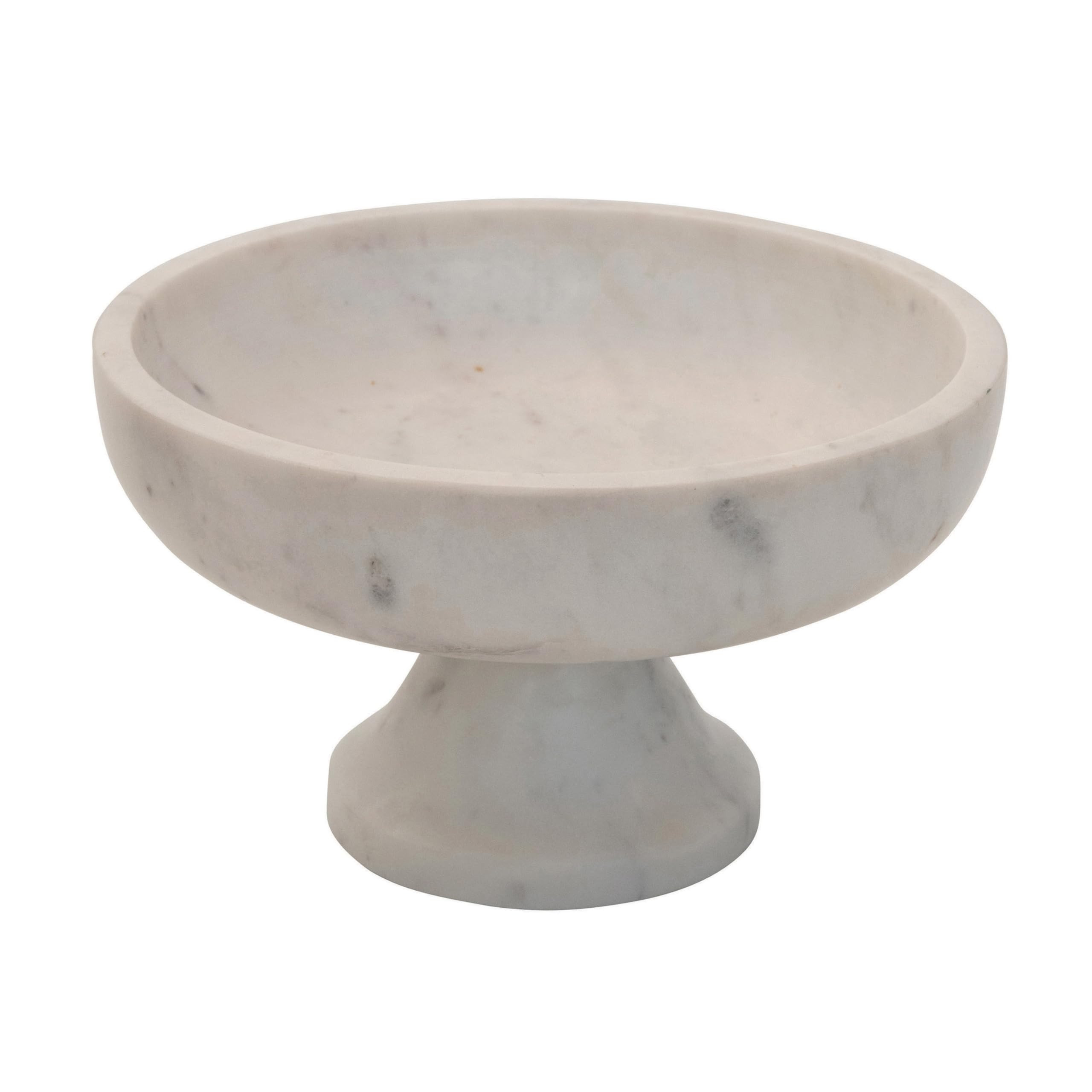 Bloomingville Marble Footed Pedestal Bowl, White | Amazon (US)