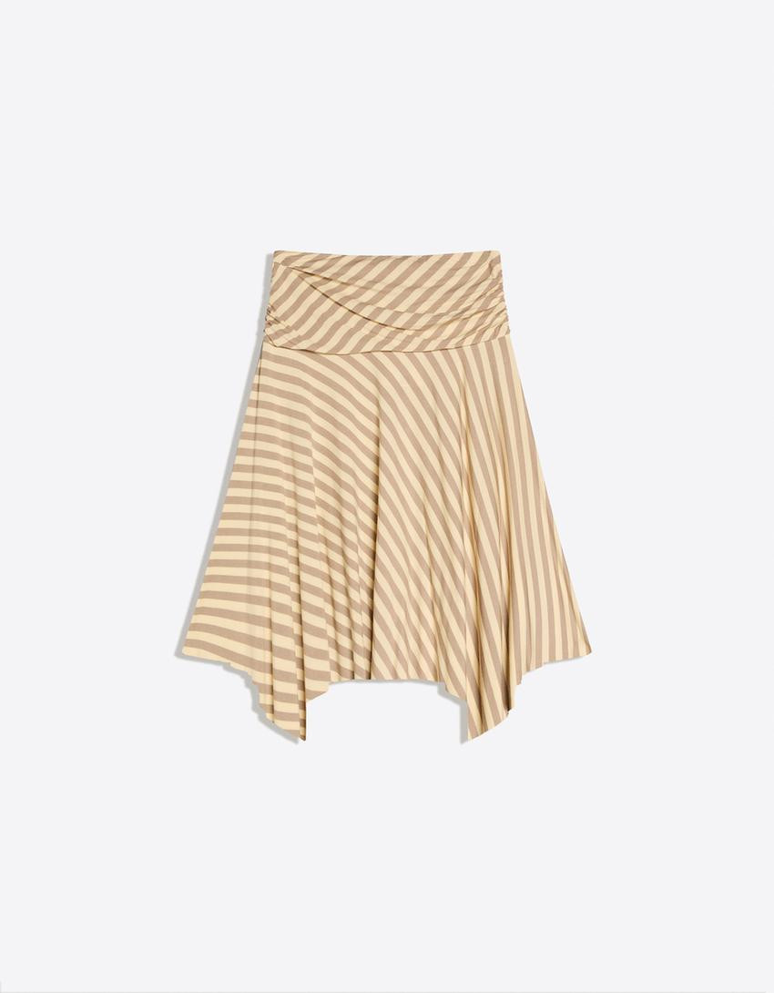 Gathered modal effect midi skirt - Skirts & shorts - Women | Bershka GB