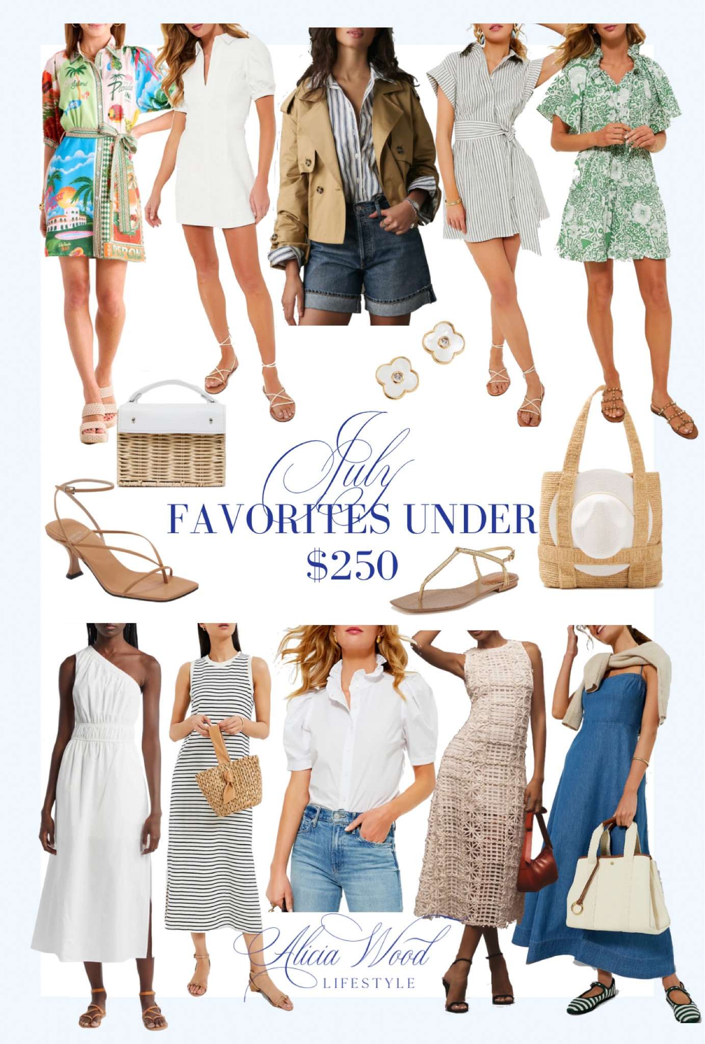 July Favorites under $250

White one shoulder dress
Denim maxi dress
White ruffle blouse 
Denim shorts
Striped cotton tshirt dress
Mother of pearl stud earrings 
Print romper
White mini dress
Striped belted mini dress
Floral print mini dress
Crochet dress
Nude sandals 
Gold flat sandal 
Wicker bag with white leather
Straw tote that holds hat 
Summer outfits
Vacation outfits
Travel outfits 
Beach trip 
Casual dresses 


#LTKStyleTip #LTKOver40 #LTKFindsUnder100