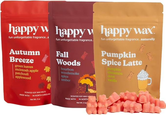 Happy Wax Fall Mix Premium Scented Natural, Non Toxic Soy Wax Melts – 6 Total Oz. of Scented Wa... | Amazon (US)