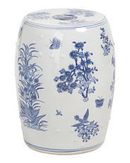13x17 Indoor Outdoor Floral Birds Porcelain Stool | TJ Maxx