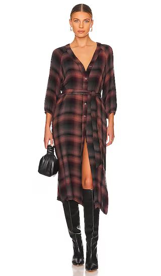 Button Down Midi Dress in Canyon Pucker Plaid | Revolve Clothing (Global)